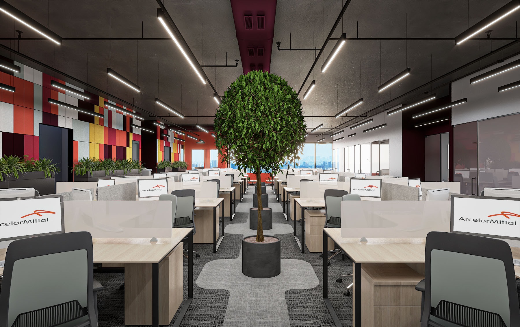 ArcelorMittal Construction Office, commercial interior view 6.
