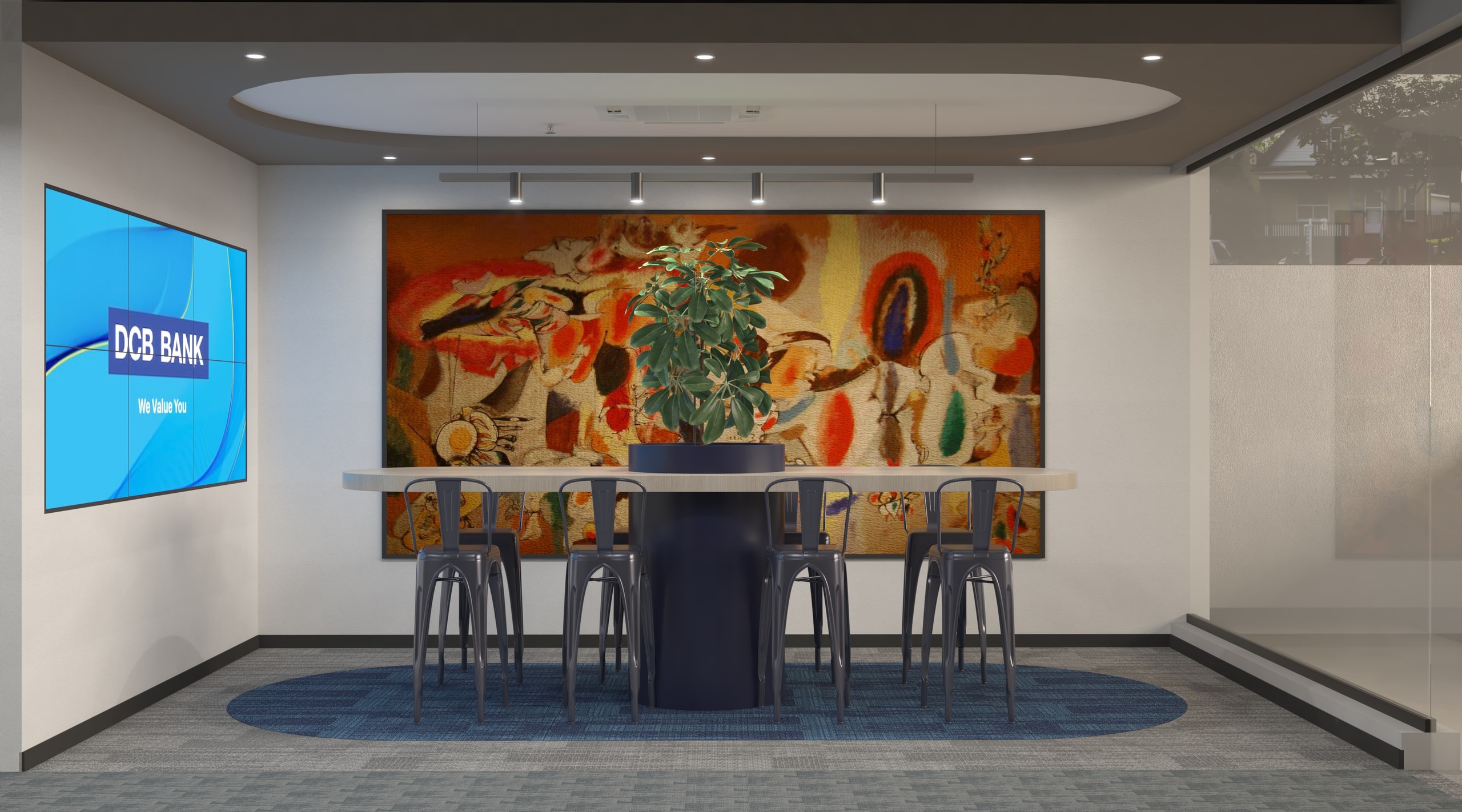 DCB Bank, Hyderabad, commercial interior view 1.