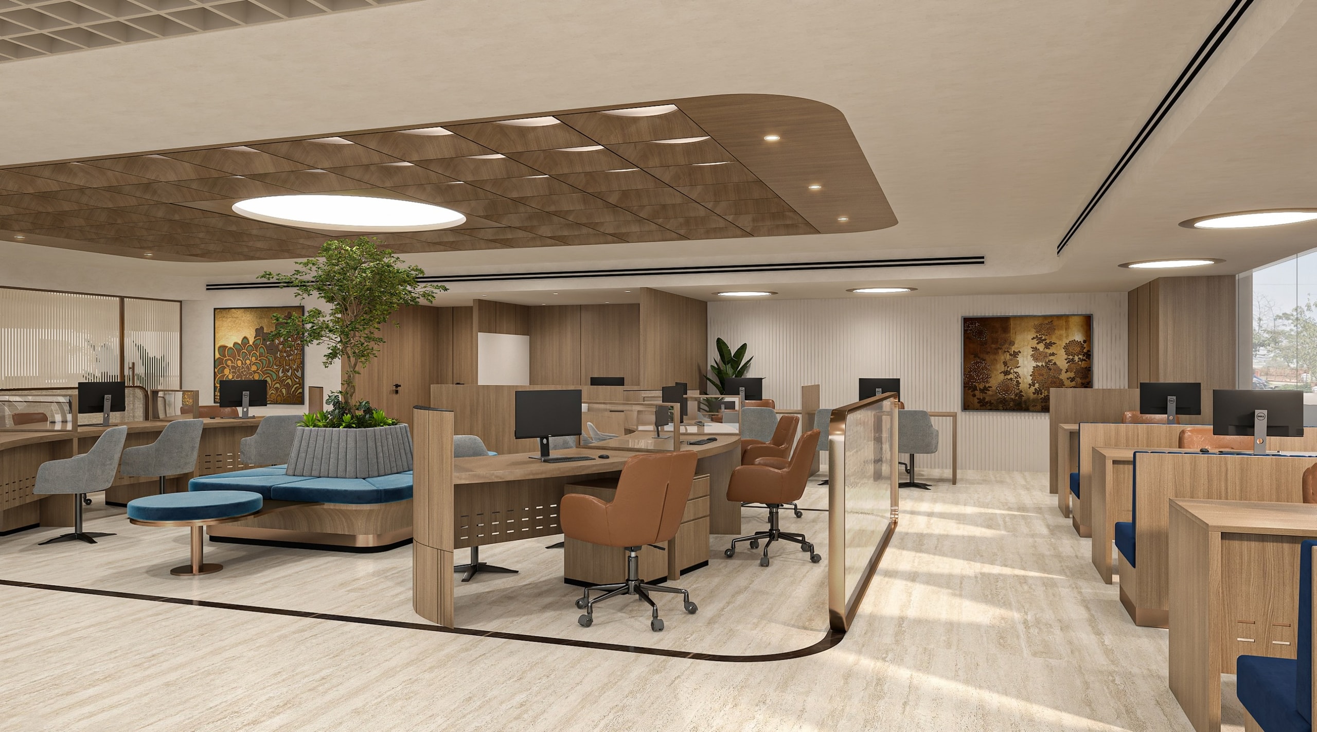 DCB Bank, Hyderabad, commercial interior view 3.