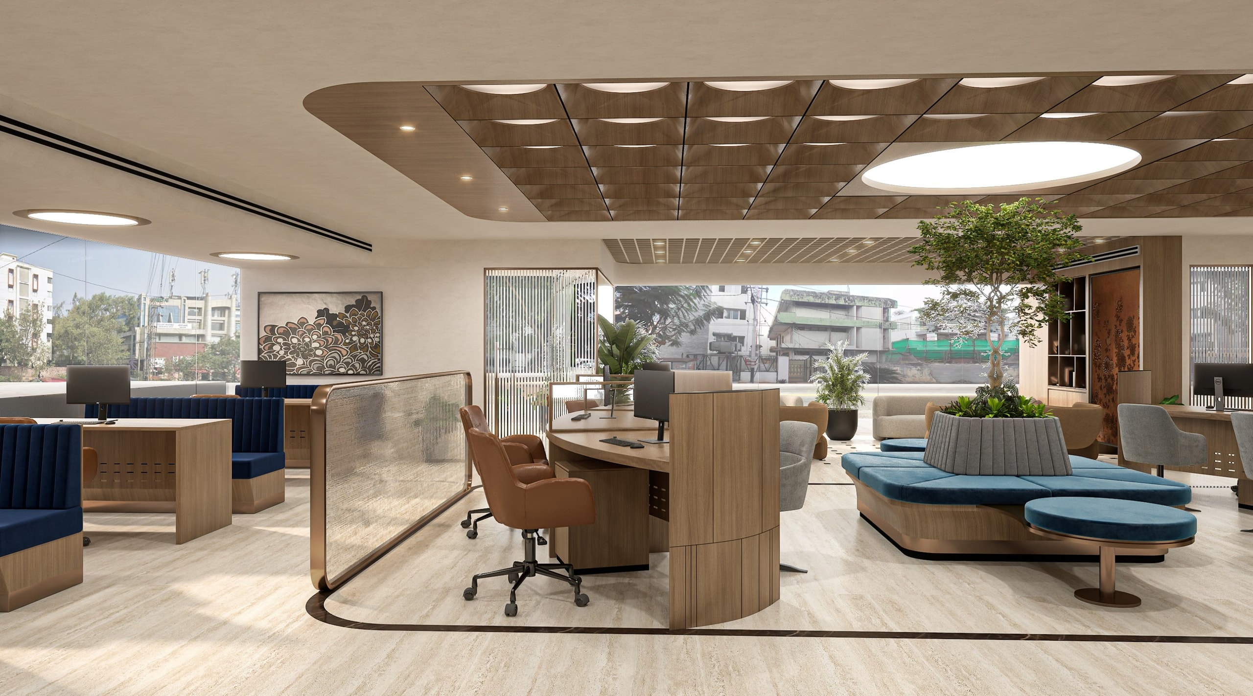 DCB Bank, Hyderabad, commercial interior view 4.