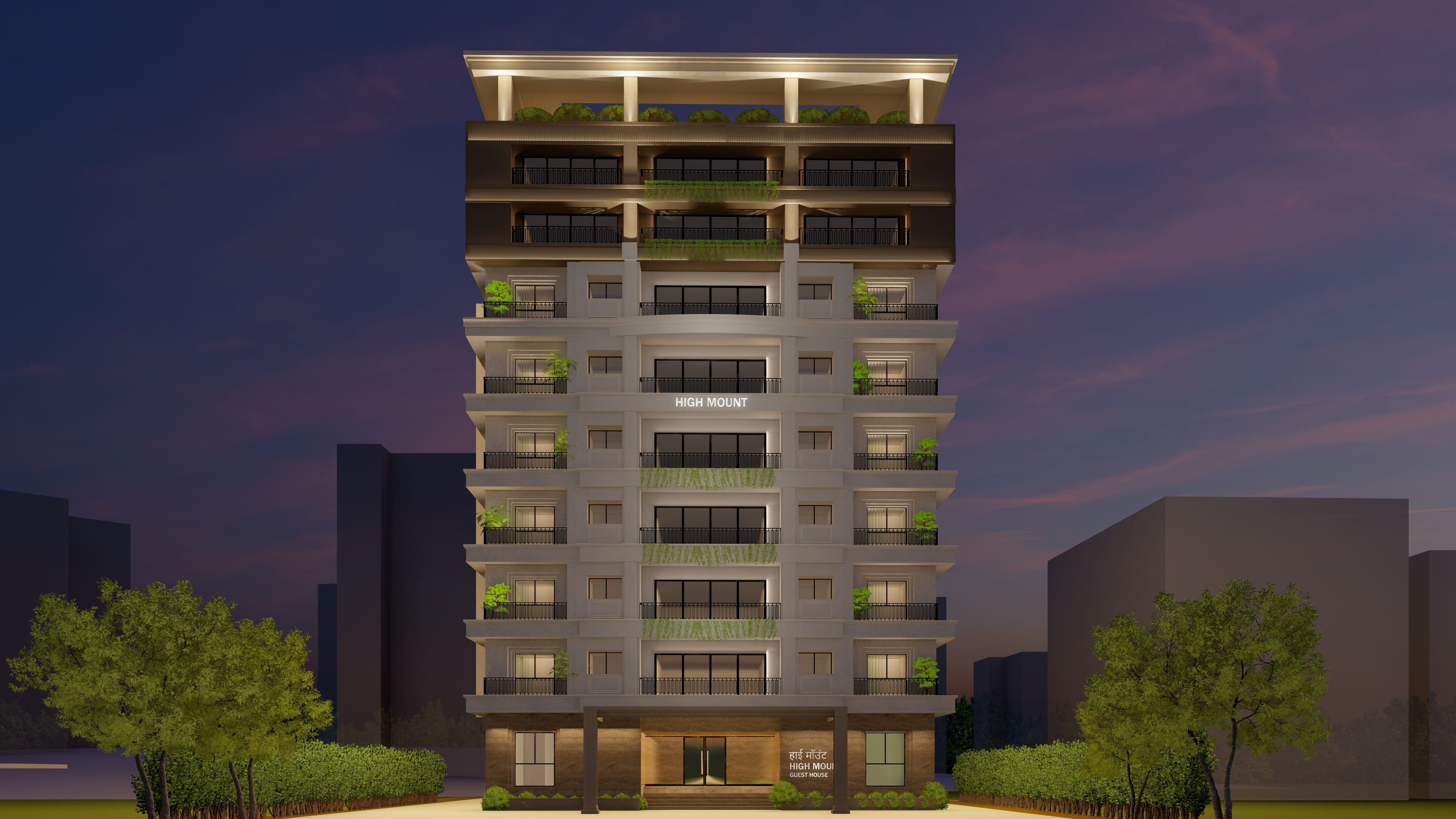Highmount, Walkeshwar architecture project by Madane Design Workshop.