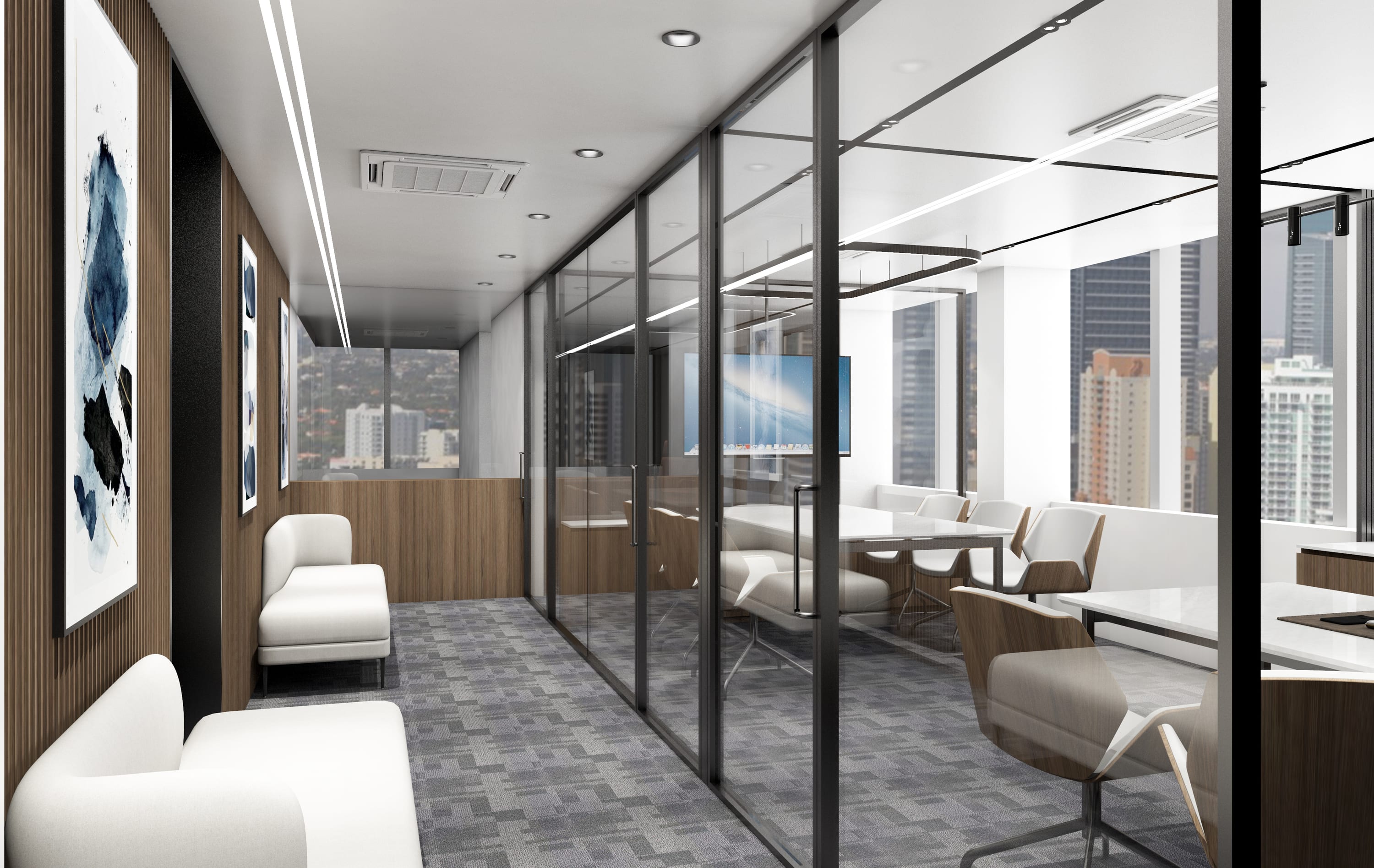 SGL India Headquarters, BKC commercial interior by Madane Design Workshop.