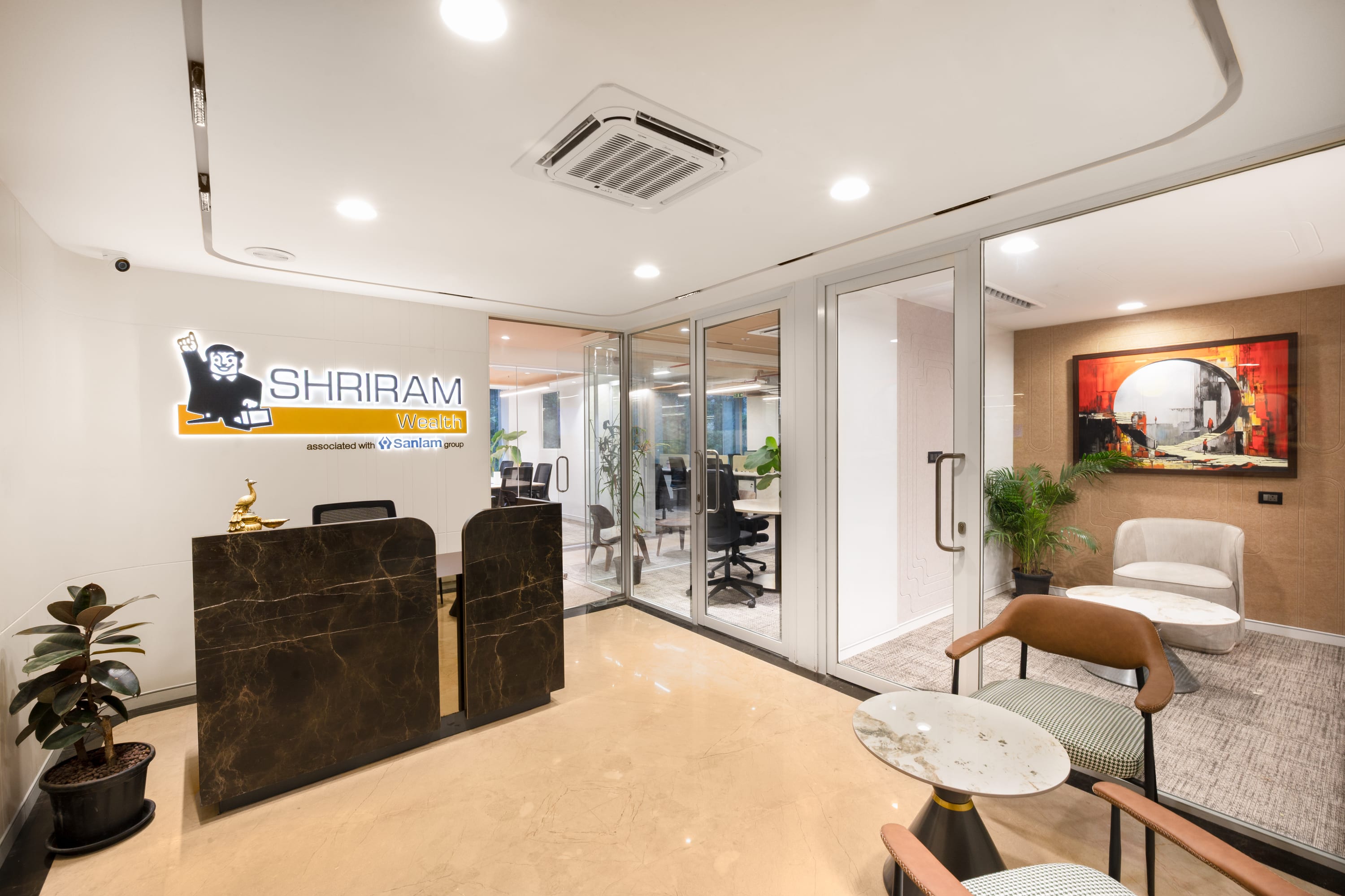 Shriram Wealth commercial interior by Madane Design Workshop.